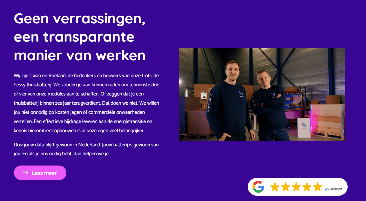 Sessy thuisbatterij main page