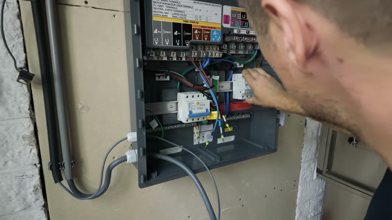 Monteur sluit de System Controller aan